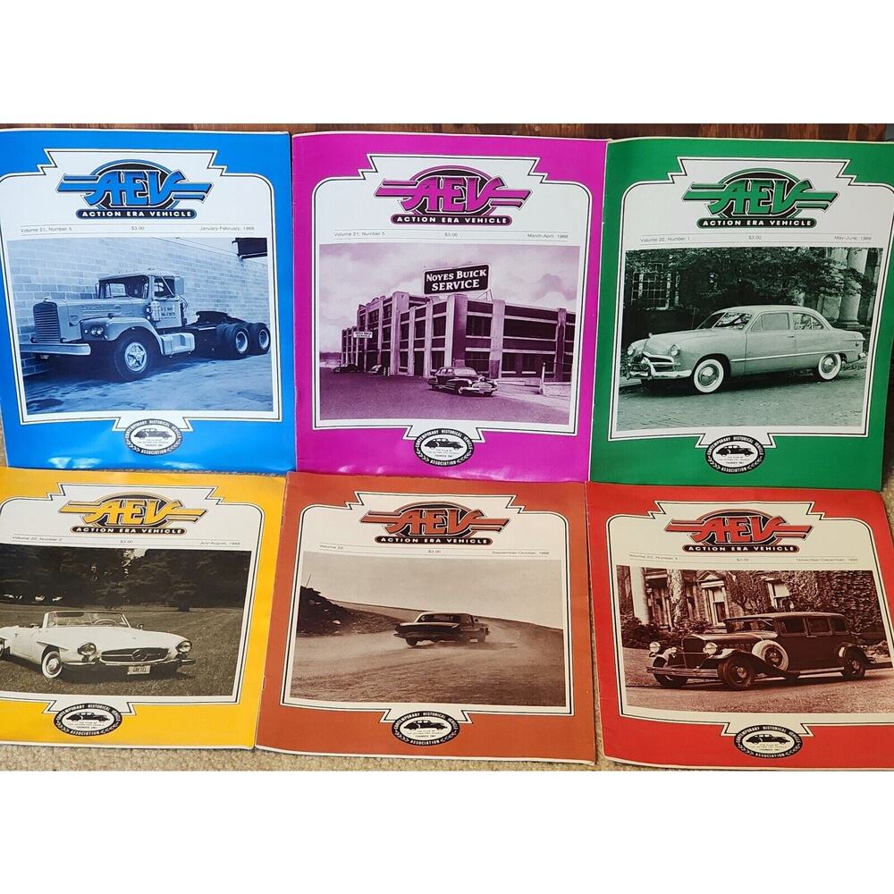 1988 The Action Era Vehicle Magazine Historical Vehicle Assoc Full Year 6 Issues